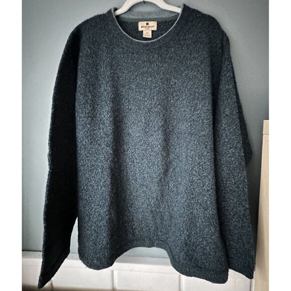 Vintage Woolrich Sweater Mens L Green Blue 100% Wool Classic Preppy 80s 90s Y2K - Picture 4 of 4